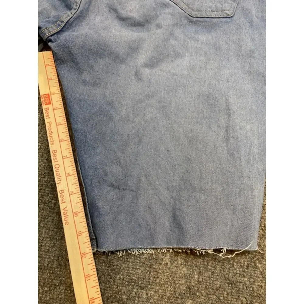 New Levi's 501 Men's Size 40 Blue Light Wash Distressed Cut Off Shorts Stretch